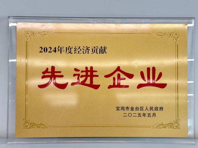 中宝达产投获评“宝鸡市金台区经济贡献先进企业”荣誉称号